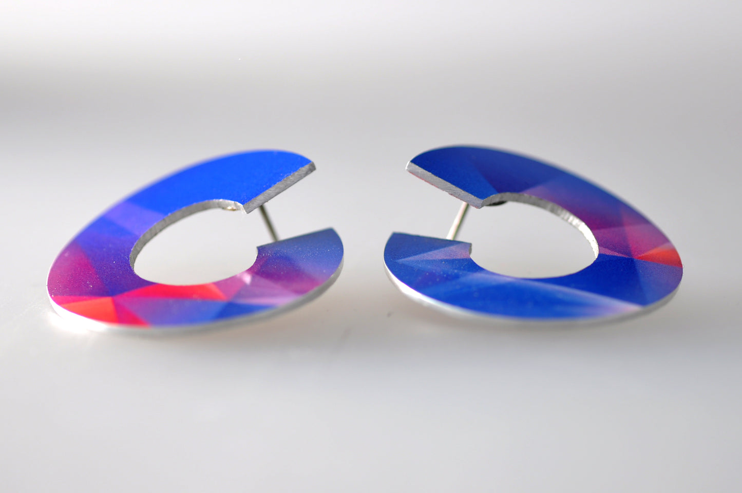 Pacman Earrings - Blue and Red