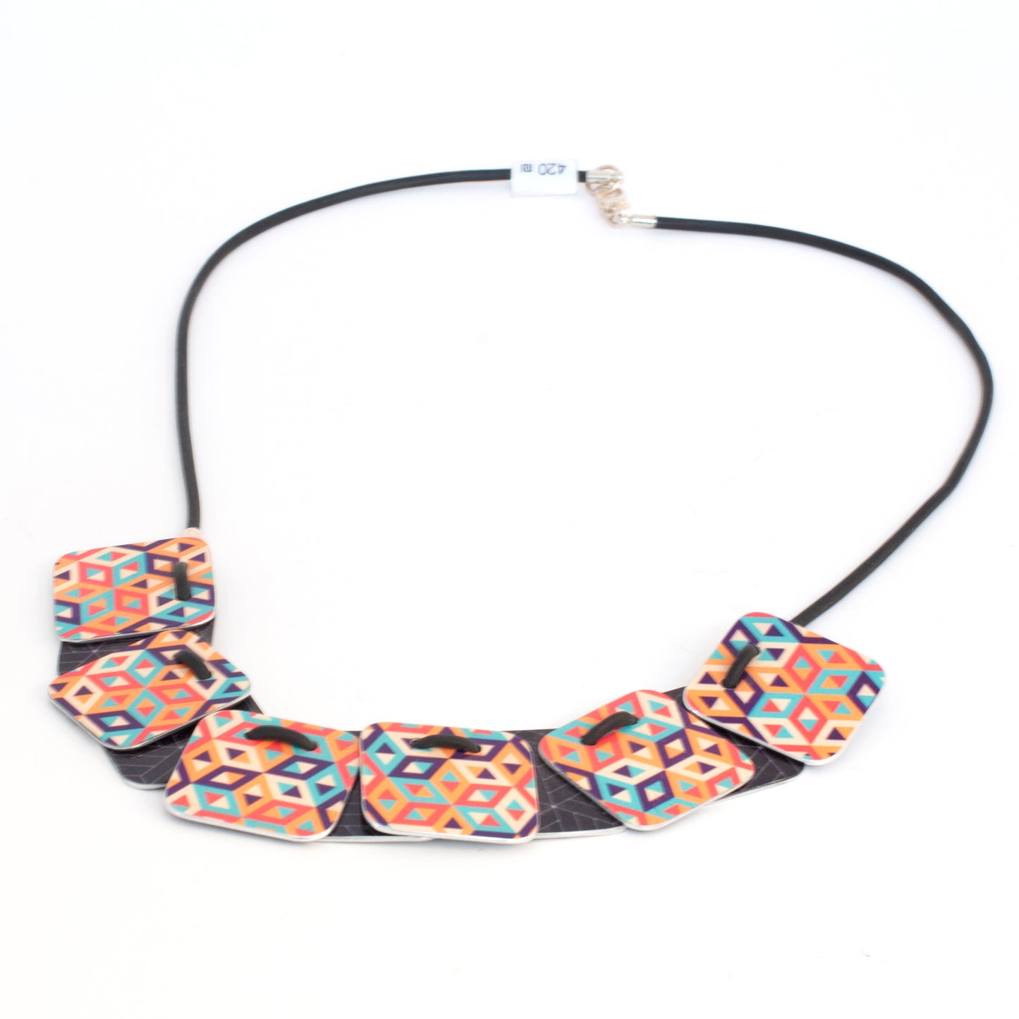 Square Necklace - Retro Geometric