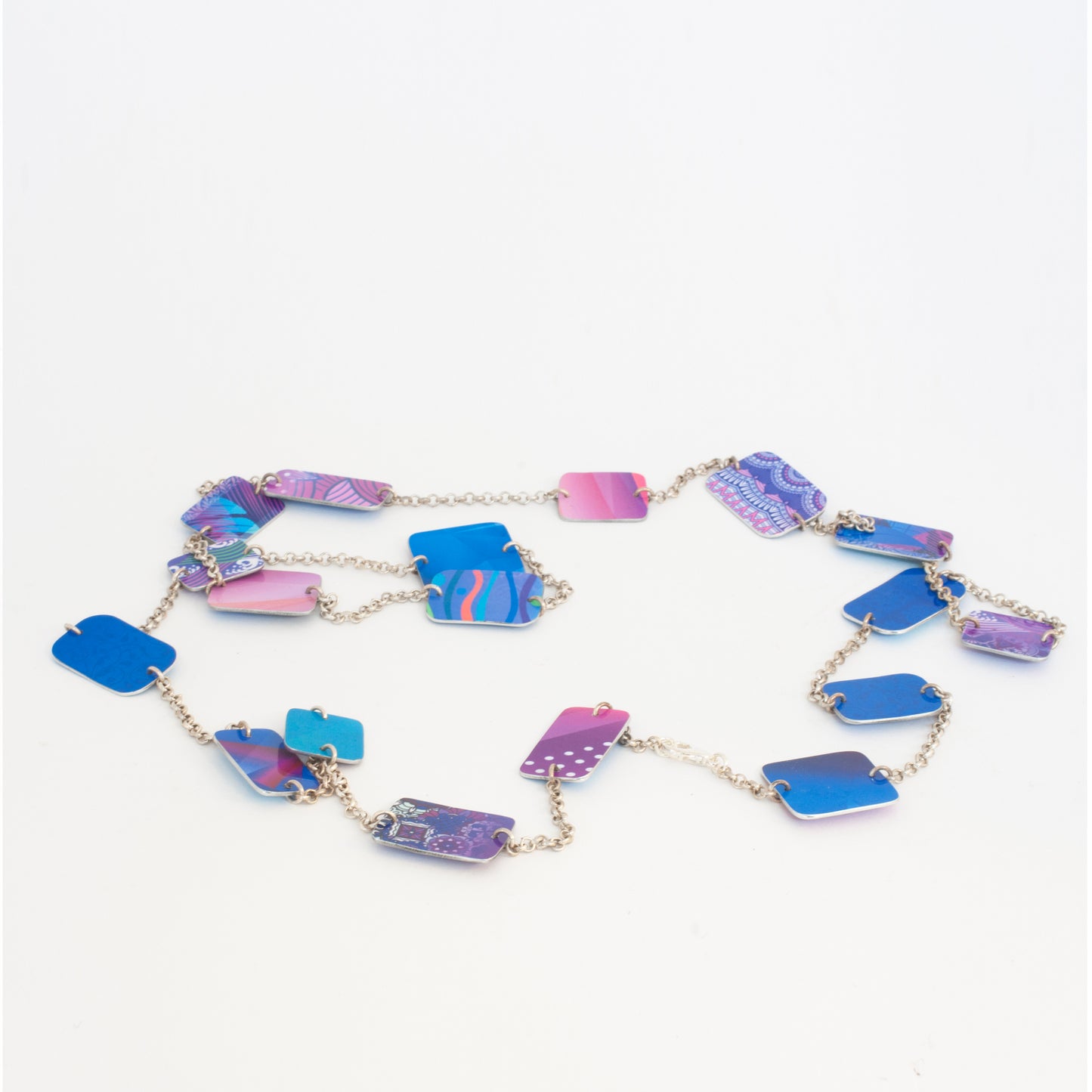 Long Squares Necklace - Blue