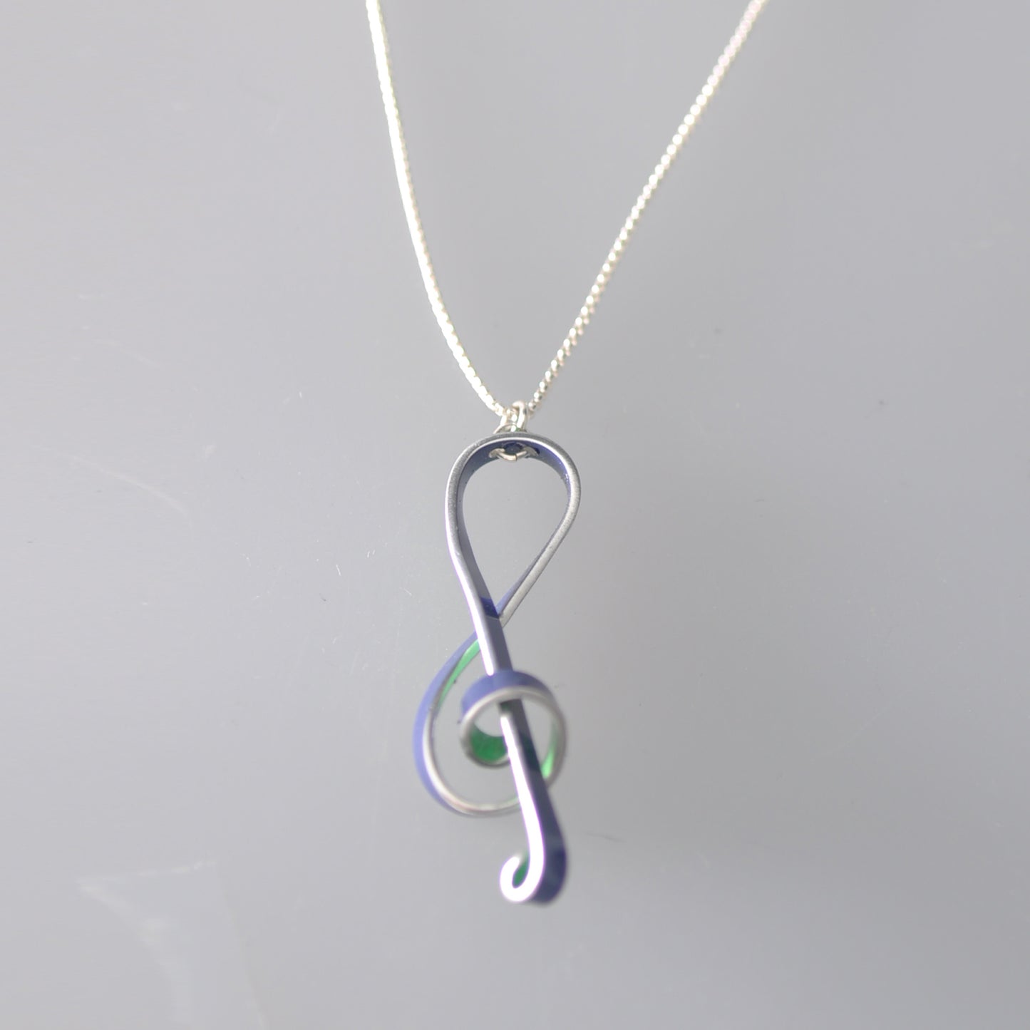 Music Key Necklace - Blue