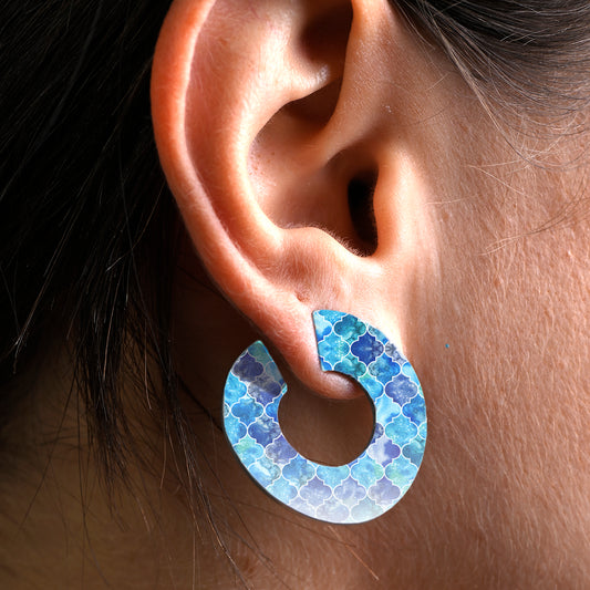 Pacman Earrings - blue