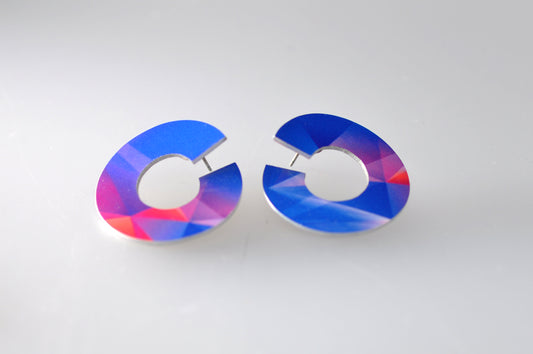 Pacman Earrings - Blue and Red