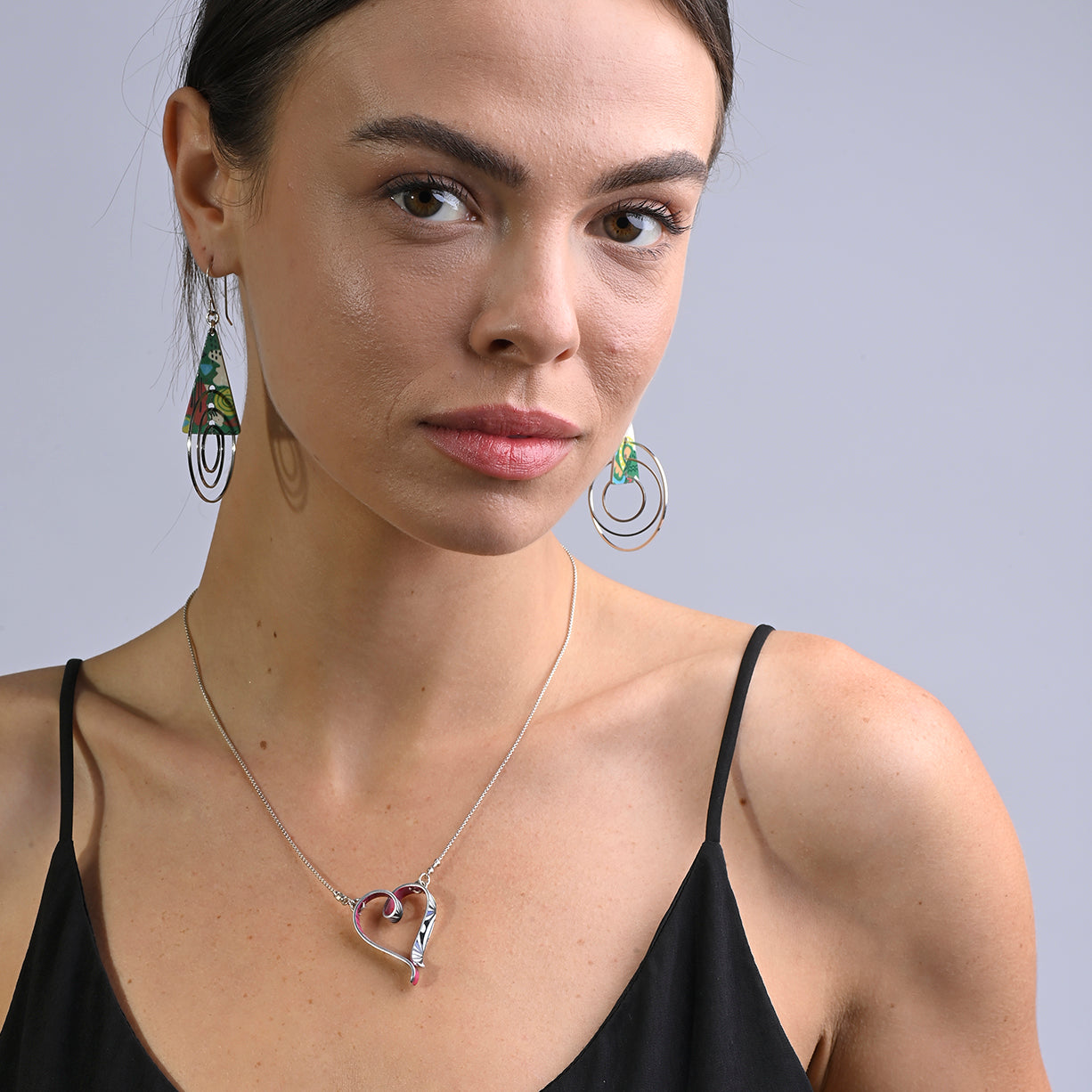 Heart Necklace - Red, Black & White