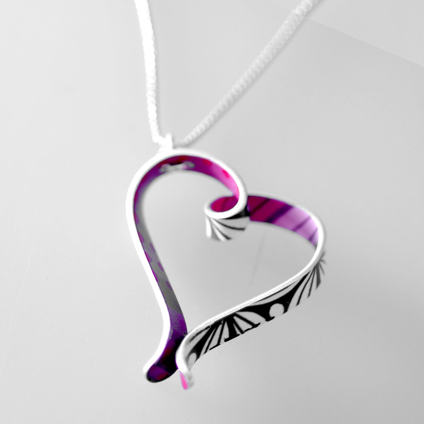 Heart Necklace - Red, Black & White