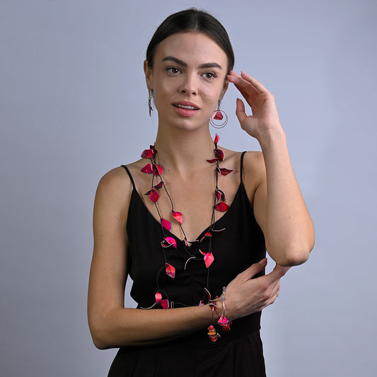 Petal Necklace - Red