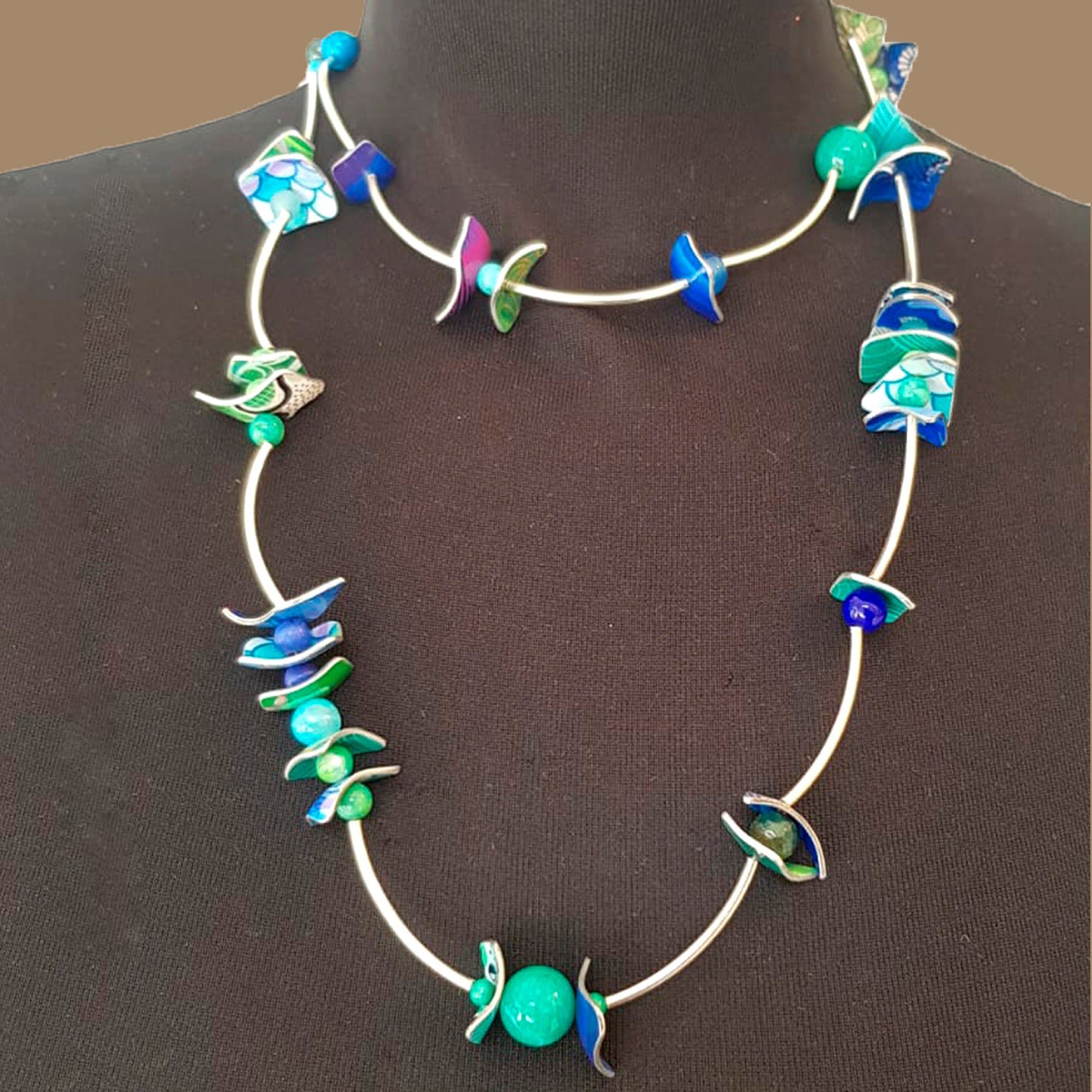 Tube Necklace - Blue